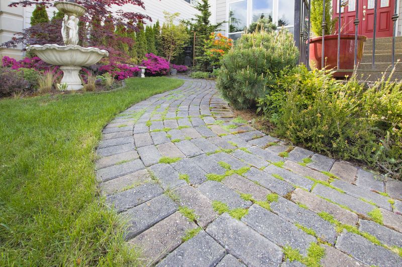 Paver pathway through garden